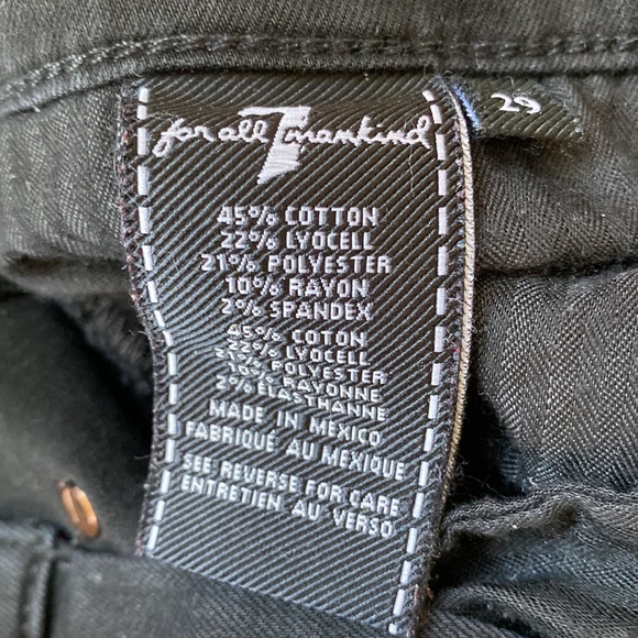 7 For All Mankind The Slim Trouser Black Jeans - Size 29 - Picture 10 of 11